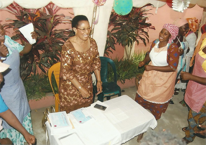 Lady Benedicta with trainees celebrating after a session