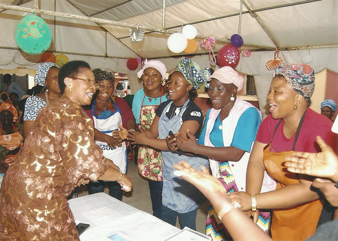 Lady Benedicta with trainees during a session